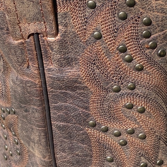 ✨️Dan Post Leather Riveted Cowboy Boots! - Picture 10 of 14
